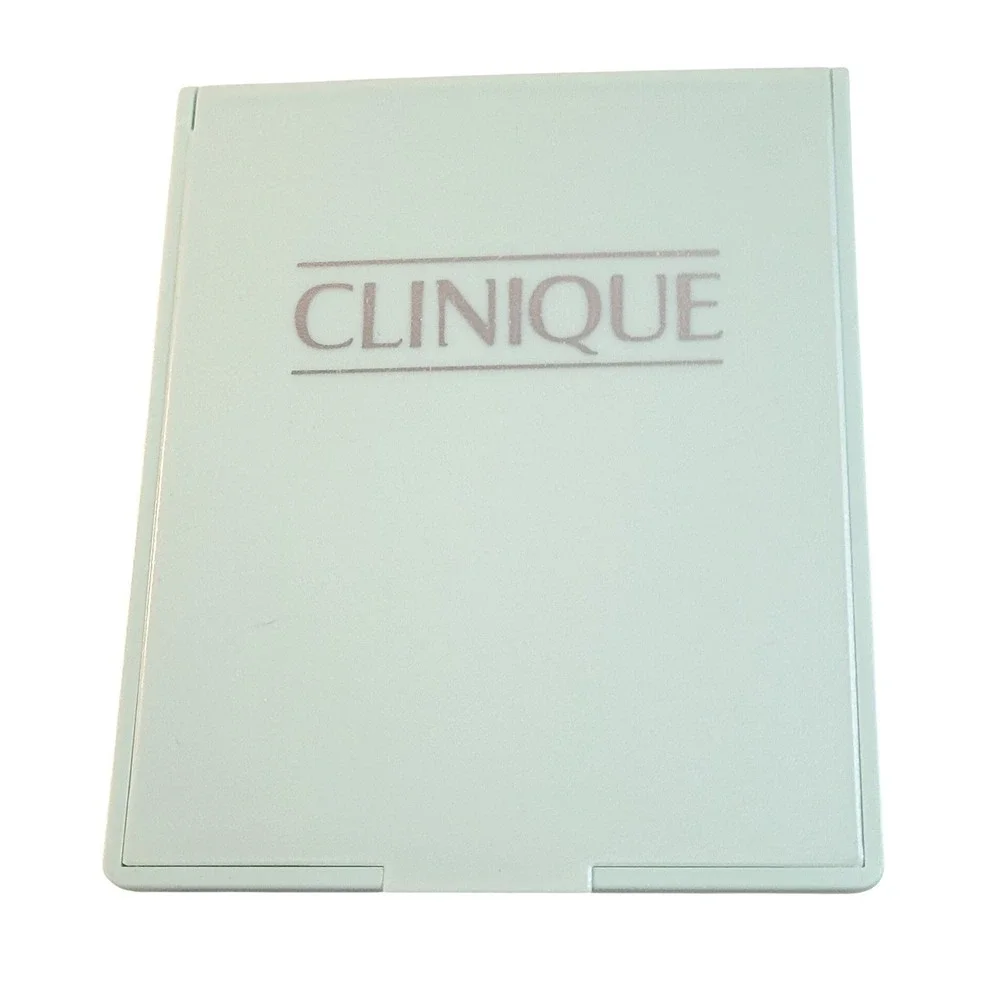 Clinique Compact Mirror Travel Size Seafoam Green Vintage Folding Slim Design